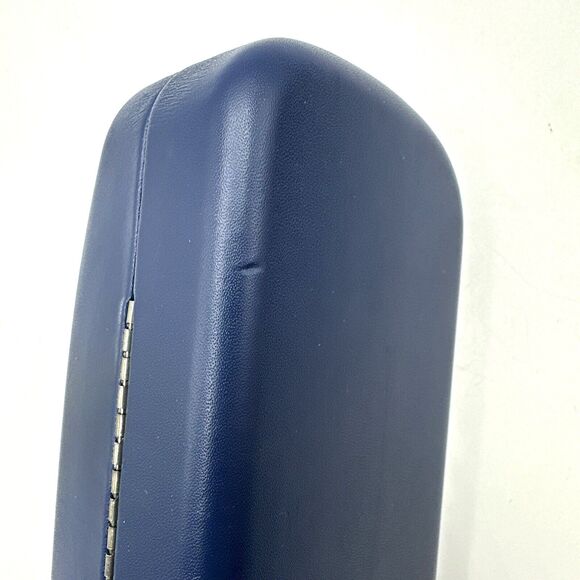 LACOSTE Dark Navy Smooth Faux Leather Clamshell Eye Glass Case - Picture 6 of 12